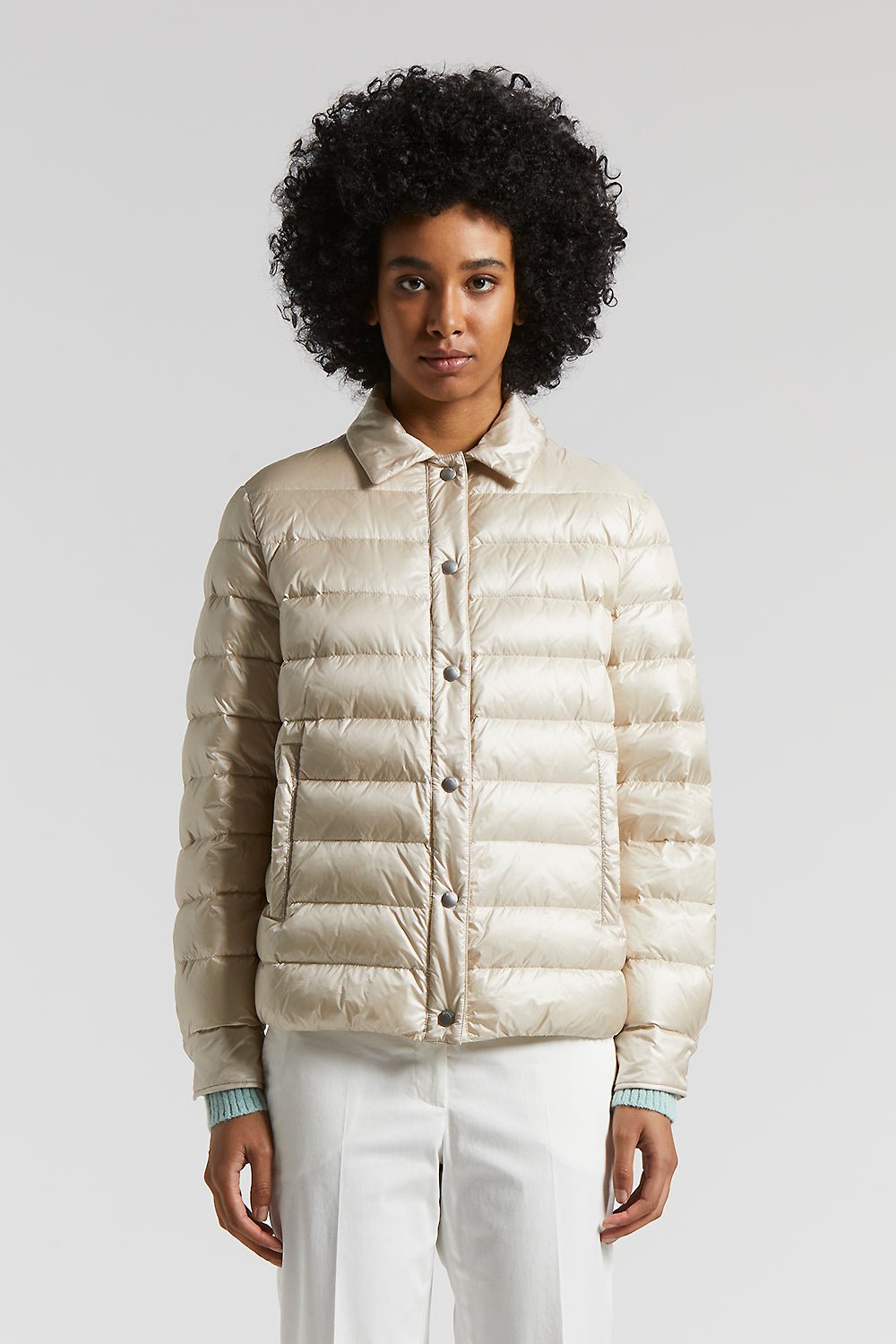 Peserico - Down overshirt with sail collar - Barley