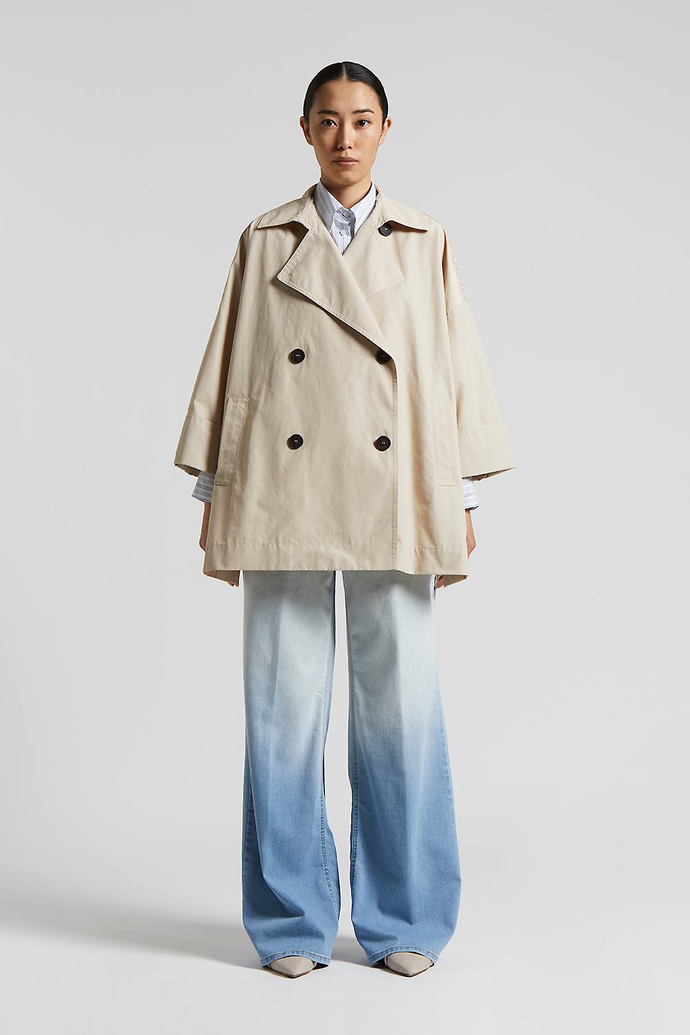 Peserico - Technical cotton faille cape - Amber beige