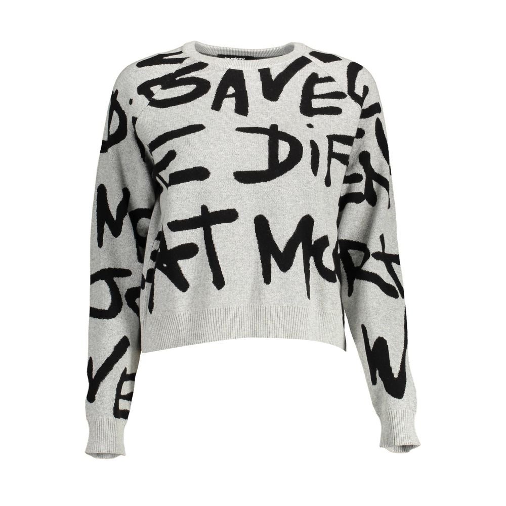 Gray Cotton Women Sweater